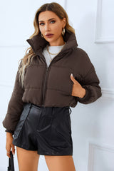 BEAUTIFUL I AM Zip-Up Winter Jacket Coat with Pockets