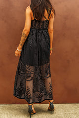 BEAUTIFUL I AM Lace Crisscross Back Sleeveless Maxi Dress