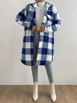 BEAUTIFUL I AM Plaid Collared Neck Button Down Jacket Coat