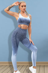 BEAUTIFUL I AM Gradient Sports Tank and Leggings Active Wear Set