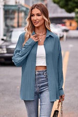 BEAUTIFUL I AM Slit Dropped Shoulder Longline Shirt