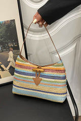 BEAUTIFUL I AM Multicolored Straw Shoulder Bag