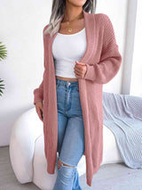 BEAUTIFUL I AM Open Front Dropped Shoulder Longline Cardigan