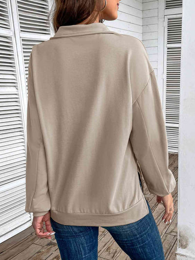 BEAUTIFUL I AM Half Zip Sweatshirt with Pocket