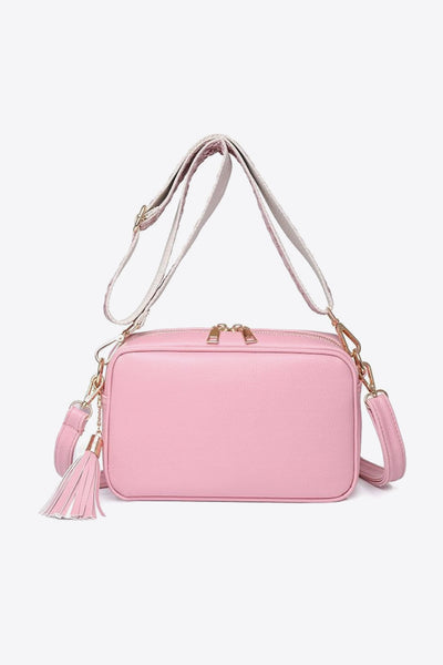 BEAUTIFUL I AM PU Leather Tassel Crossbody Bag