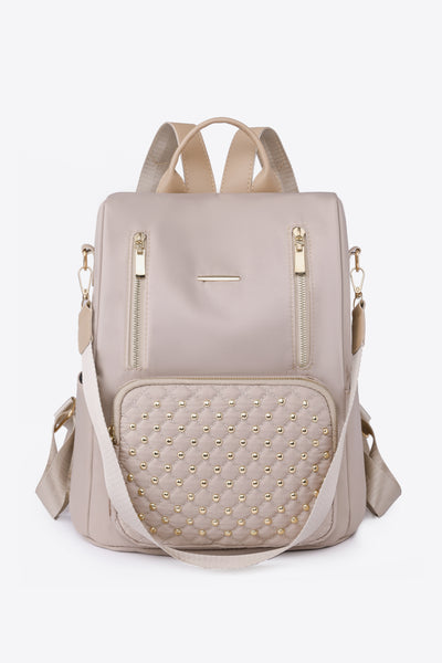 BEAUTIFUL I AM Zipper Pocket Beaded Backpack Bag