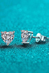 BEAUTIFUL I AM 2 Carat Moissanite Jewelry Heart-Shaped Stud Earrings