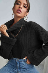 BEAUTIFUL I AM Turtleneck Long Sleeve Sweater