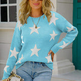 BEAUTIFUL I AM Star Pattern Round Neck Sweater