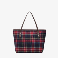 BEAUTIFUL I AM Plaid Tote Bag