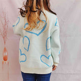 BEAUTIFUL I AM Heart Pattern Long Sleeve Sweater