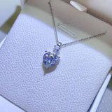 BEAUTIFUL I AM 2 Carat Moissanite Jewelry 925 Sterling Silver Heart Pendant Necklace