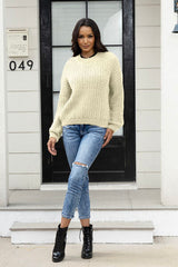 BEAUTIFUL I AM Round Neck Long Sleeve Sweater