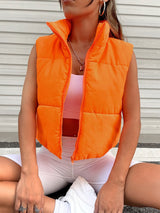 BEAUTIFUL I AM Zip-Up Puffer Vest Jacket