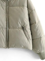 BEAUTIFUL I AM Zip Up Drawstring Winter Jacket Coat with Pockets