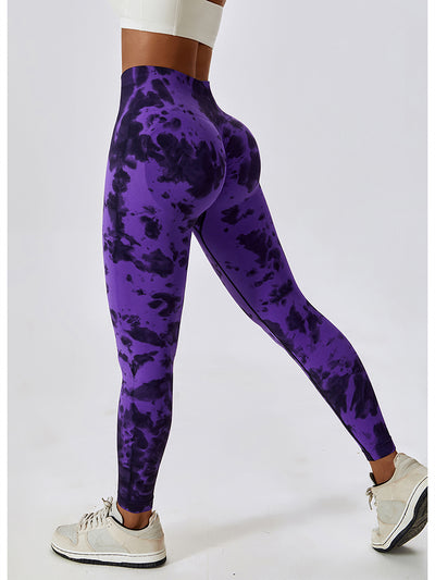 BEAUTIFUL I AM Tie Dye Wide Waistband Active Leggings Active Wear