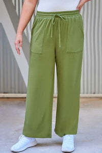 BEAUTIFUL I AM Plus Size Drawstring Straight Pants with Pockets