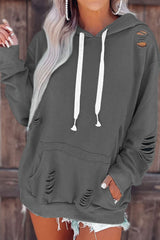 BEAUTIFUL I AM Cutout Dropped Shoulder Hoodie