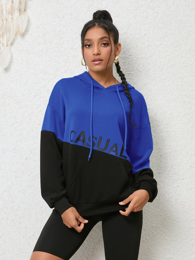 BEAUTIFUL I AM CASUAL Graphic Two-Tone Hoodie