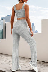 BEAUTIFUL I AM Wide Strap Tank and High Waist Pants Set