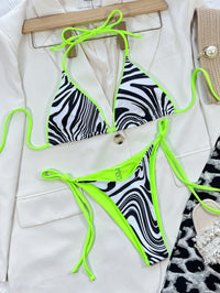 BEAUTIFUL I AM Zebra Print Halter Neck Bikini Swim Set