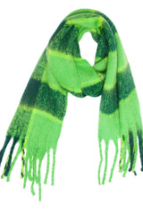 BEAUTIFUL I AM Plaid Fringe Detail Polyester Scarf