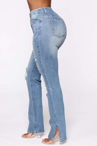 BEAUTIFUL I AM Distressed Slit Jeans