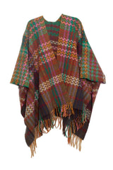 BEAUTIFUL I AM Plaid Fringe Detail Scarf