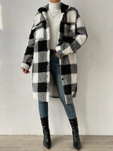 BEAUTIFUL I AM Plaid Collared Neck Button Down Jacket Coat