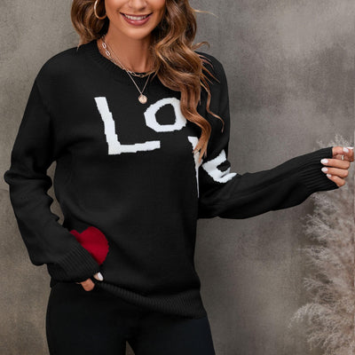 BEAUTIFUL I AM LOVE Round Neck Sweater