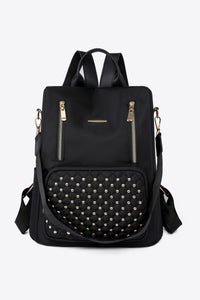 BEAUTIFUL I AM Zipper Pocket Beaded Backpack Bag