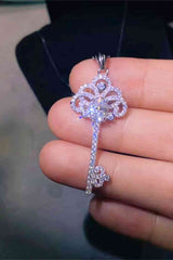 BEAUTIFUL I AM 1 Carat Moissanite Jewelry Key Pendant Necklace