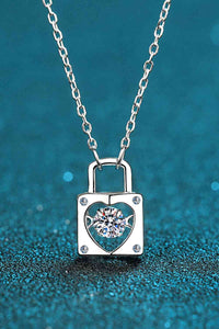 BEAUTIFUL I AM Adored Moissanite Jewelry Lock Pendant Necklace