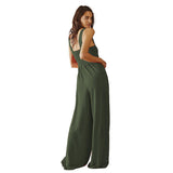 BEAUTIFUL I AM Smocked Wide Strap Pants Jumpsuit