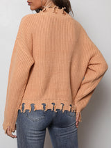 BEAUTIFUL I AM Waffle-Knit Dropped Shoulder Blouse Shirt