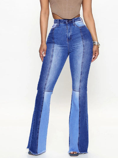 BEAUTIFUL I AM Wide Leg Raw Hem Jeans