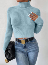 BEAUTIFUL I AM Ribbed Turtleneck Long Sleeve Sweater