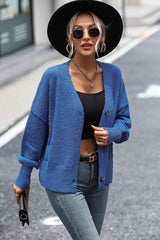 BEAUTIFUL I AM Button-Up Dropped Shoulder Cardigan