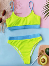 BEAUTIFUL I AM Scoop Neck Spaghetti Strap Two-Piece Swim Set