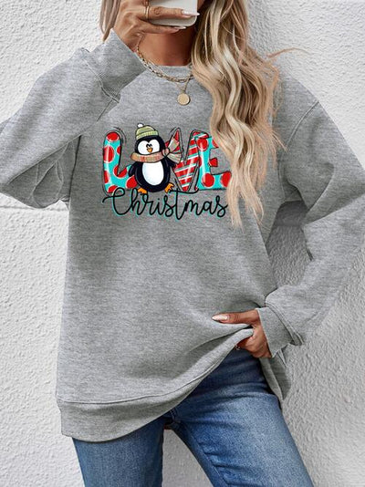 BEAUTIFUL I AM LIVE CHRISTMAS Drop Shoulder Round Neck Sweatshirt