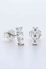 BEAUTIFUL I AM Heartbeat Rhythm 925 Sterling Silver Moissanite Jewelry Stud Earrings