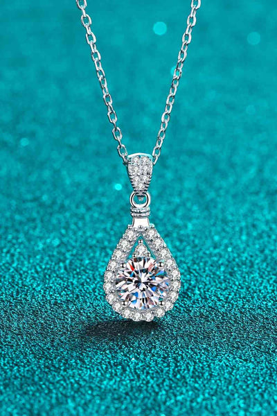 BEAUTIFUL I AM 2 Carat Moissanite Teardrop Jewelry Pendant 925 Sterling Silver Necklace