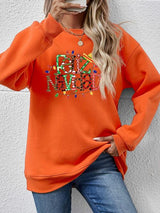 BEAUTIFUL I AM FELIZ NAVIDAD Round Neck Drop Shoulder Sweatshirt