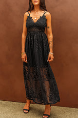 BEAUTIFUL I AM Lace Crisscross Back Sleeveless Maxi Dress