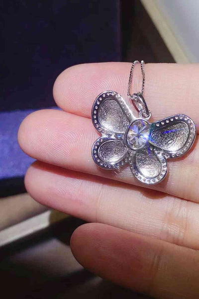 BEAUTIFUL I AM 1 Carat Moissanite Jewelry Butterfly Pendant Necklace