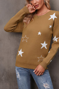 BEAUTIFUL I AM Star Round Neck Sweater