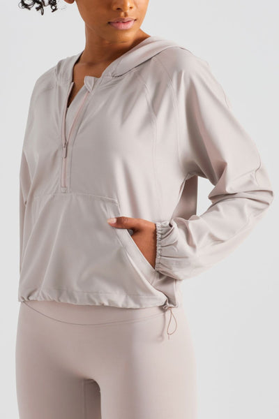 BEAUTIFUL I AM Half-Zip Hooded Sports Active Wear Top