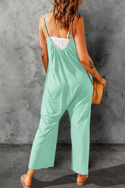 BEAUTIFUL I AM Spaghetti Strap Wide Leg Pants Jumpsuit