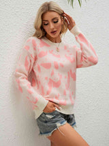 BEAUTIFUL I AM Round Neck Drop Shoulder Sweater