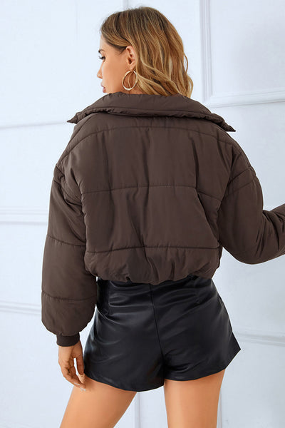 BEAUTIFUL I AM Zip-Up Winter Jacket Coat with Pockets